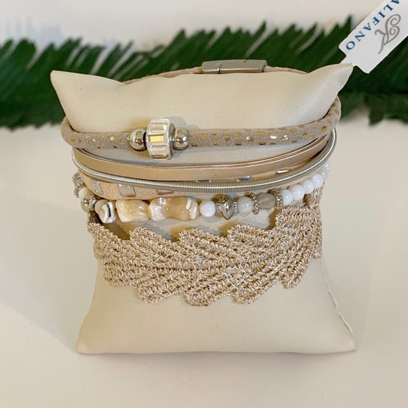 Kalifano Women’s Multi-Strand Lace, Shell, Crysta Wrap Bracelet! - Picture 1 of 11